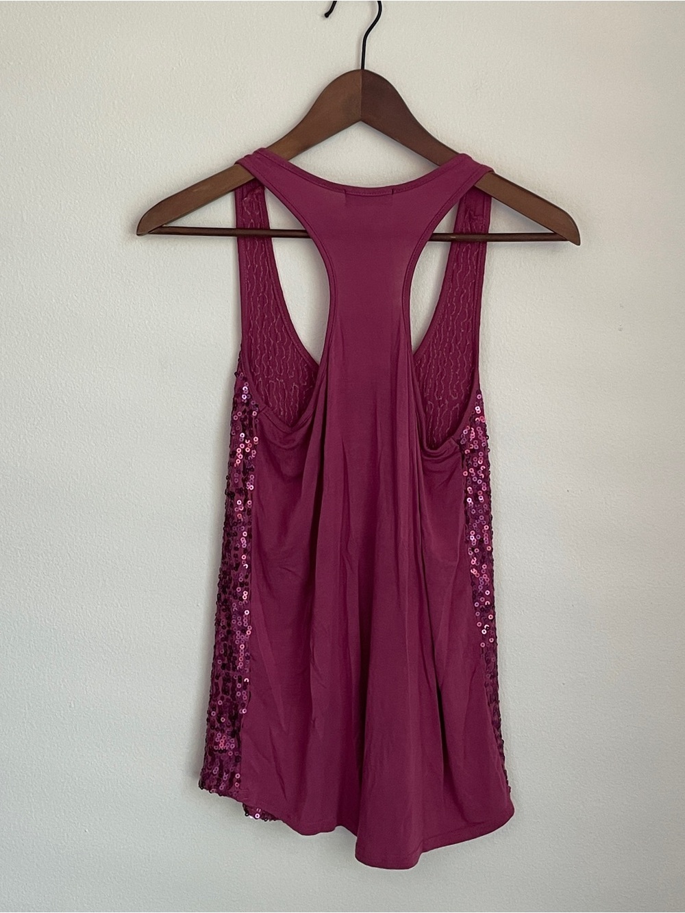 Vintage Y2K Wet Seal Pink Sequin Tank Top Medium Racerback Mermaidcore Summer - Picture 8 of 10